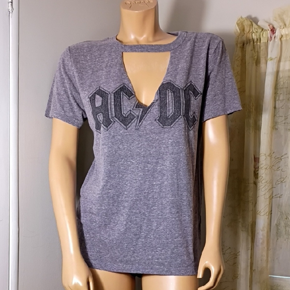 AC/DC Charcoal Cutout Women's‎ Tee